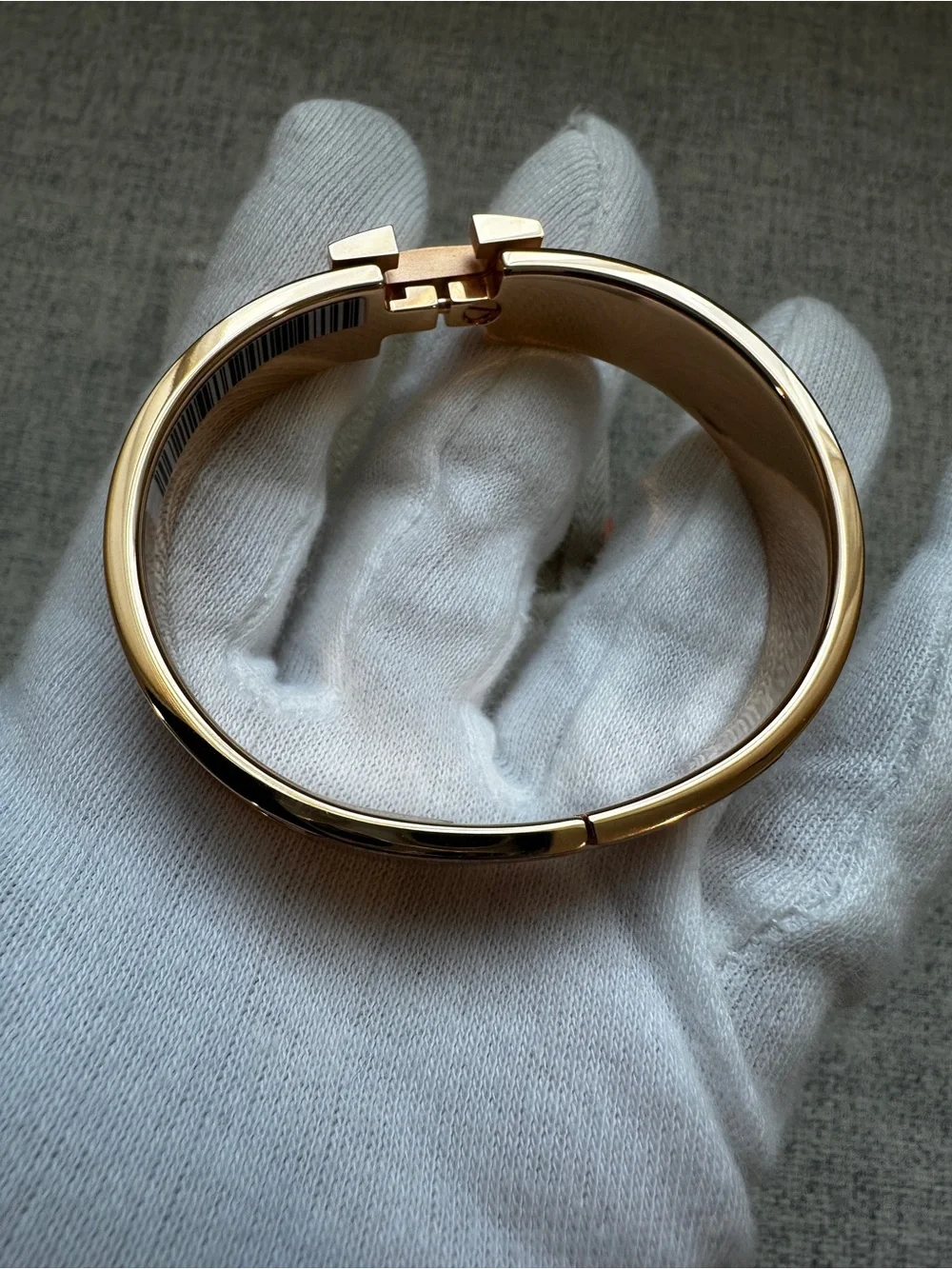 Hermes Clic H bracelet Blanc Rosegold PM